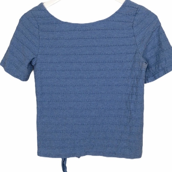 Anthropologie scallop edge front tie T-Shirt top SZ XS - Picture 2 of 5